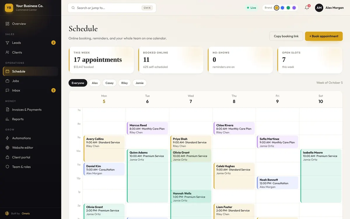 Sample team schedule